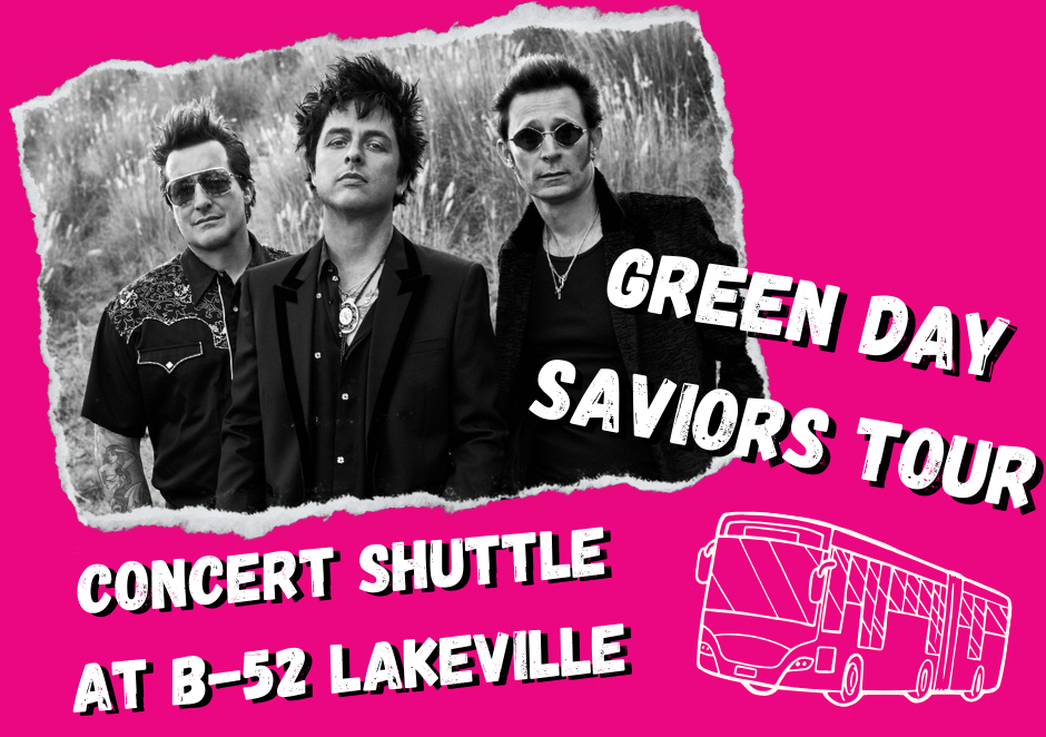 Green Day Saviors Tour. Motorcoach Concert Shuttle.