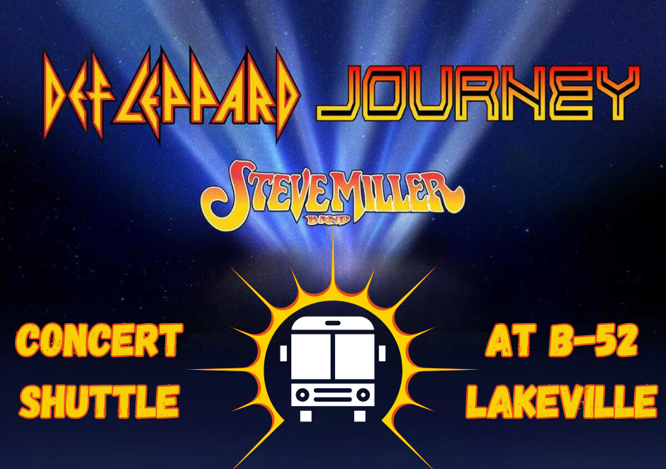 Def Leppard, Journey, and Steve Miller Band Tour. Concert Shuttle. Luxury Motorcoach
